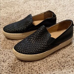 Black Woven J/Slides Slip-On Sneakers
